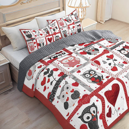 Shineful All Season Quilt 3-Piece Set Lovely Owls