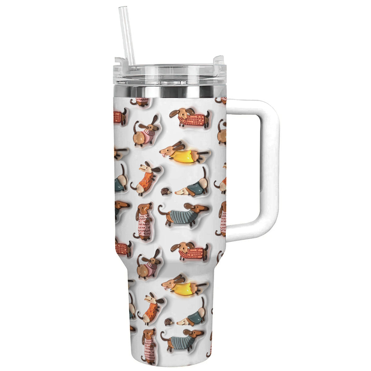 Dog 40 Oz Shineful™ Tumbler Naughty Dachshunds Lk8 White 40Oz