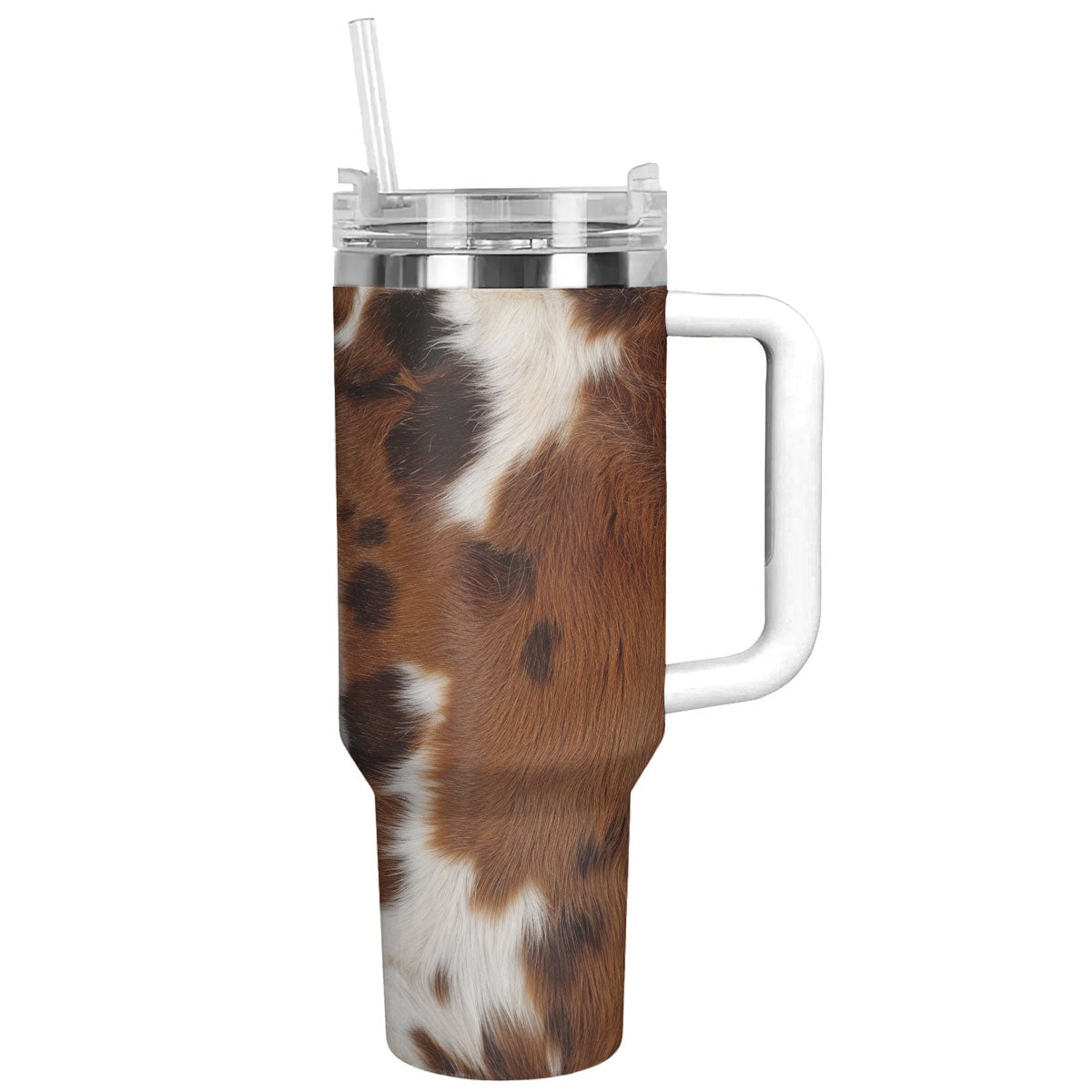 Cow 40 Oz Shineful™ Tumbler Cowhide Lk8 White 40Oz