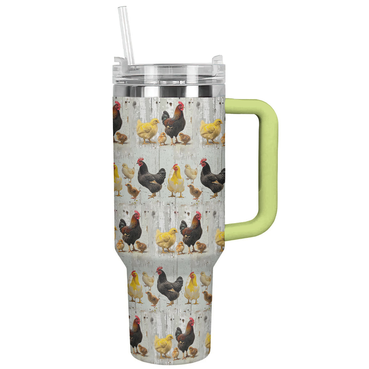 Chicken 40 Oz Shineful™ Tumbler Chickens In Farm Lk8 Green 40Oz