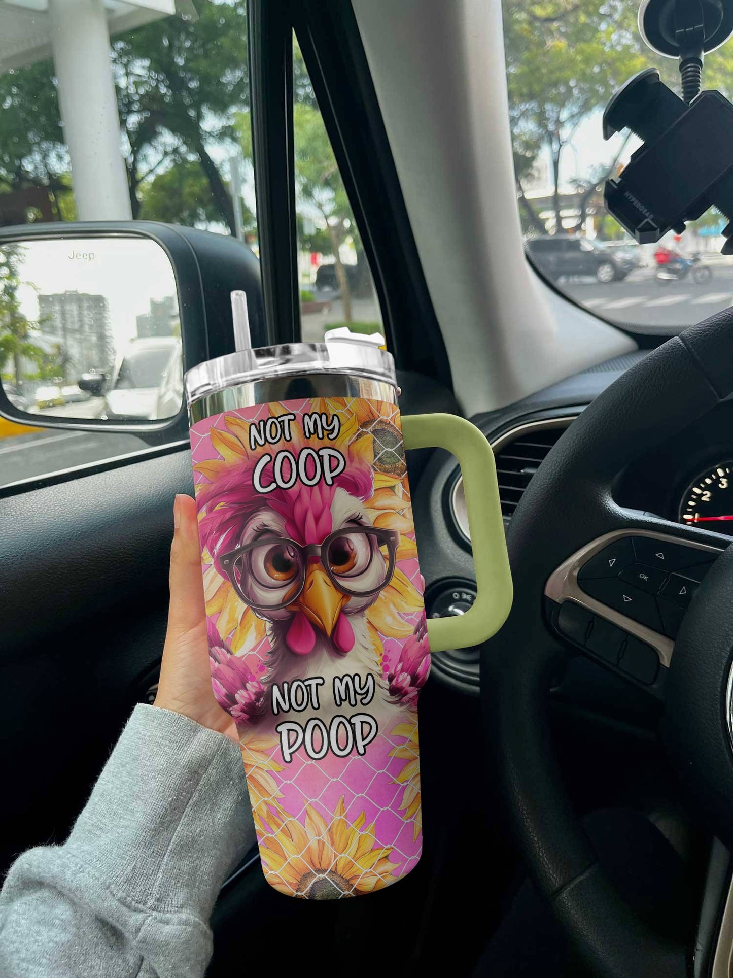 Chicken 40 Oz Shineful™ Tumbler Not Mine Lk8 Green 40Oz
