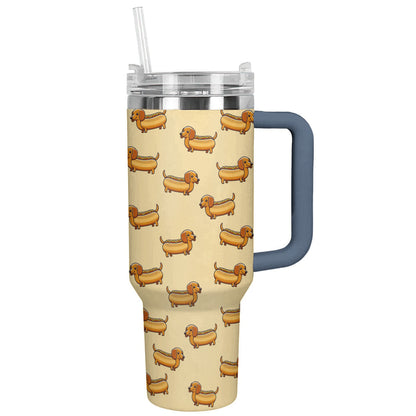 Dog 40 Oz Shineful™ Tumbler Sausage Dachshunds Lk8 Navy 40Oz