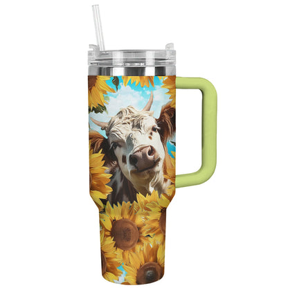 Cow 40 Oz Shineful™ Tumbler Curious Lk8 Green 40Oz