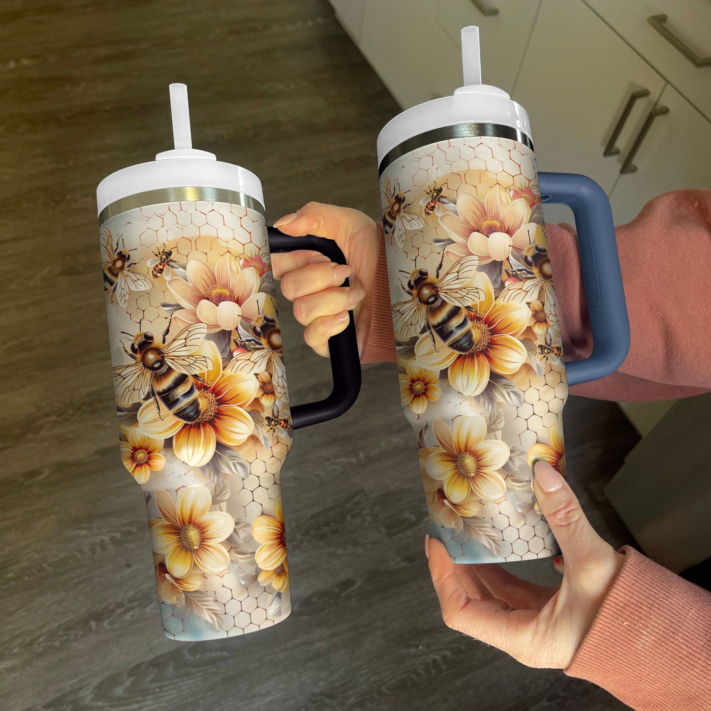 Shineful Tumbler Floral Bees Ver2