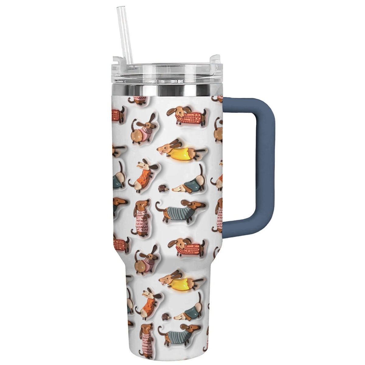 Dog 40 Oz Shineful™ Tumbler Naughty Dachshunds Lk8 Navy 40Oz