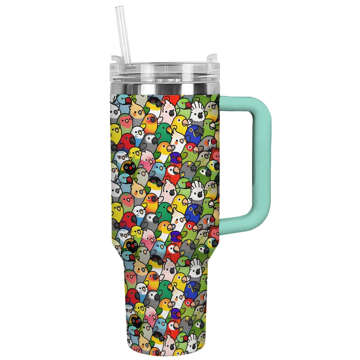 Parrot 40 Oz Shineful™ Tumbler Colorful Lk8 Turquoise Blue 40Oz