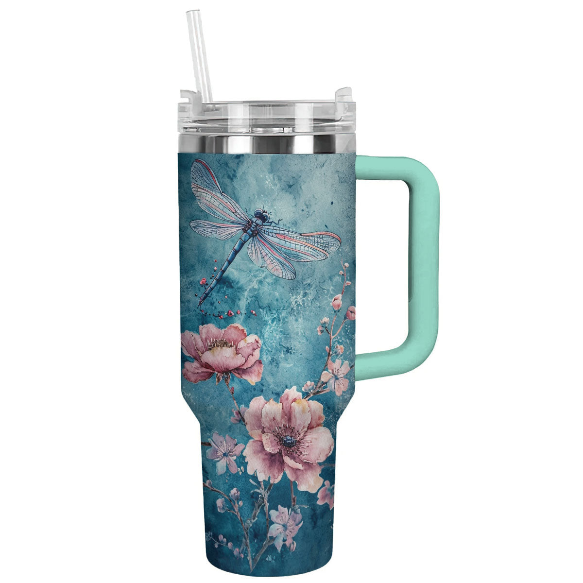 Shineful Tumbler Floral Dragonfly