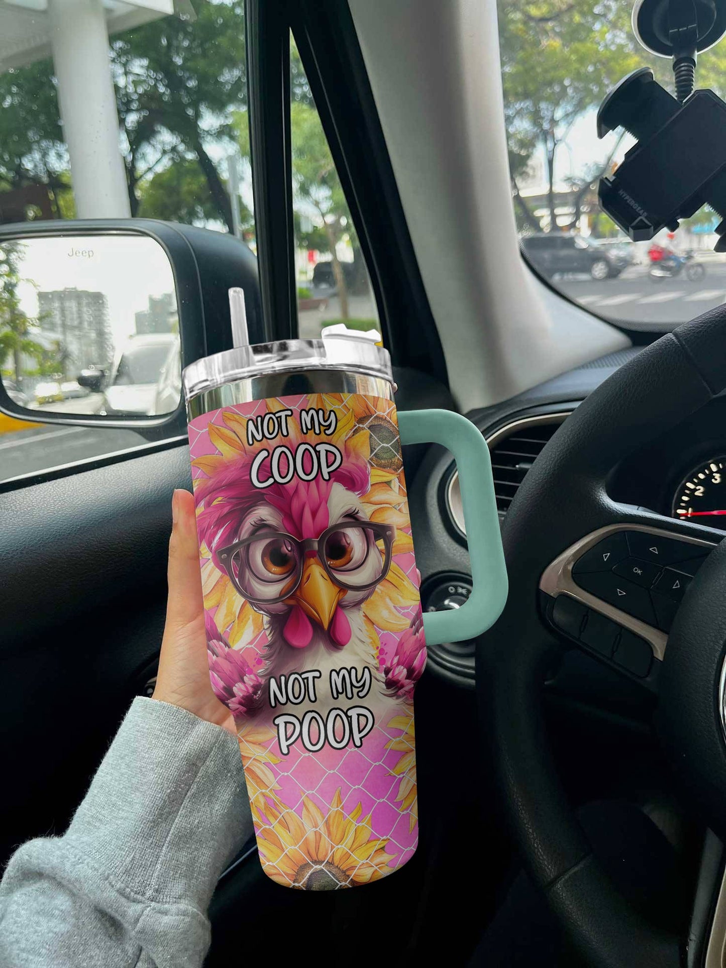 Chicken 40 Oz Shineful™ Tumbler Not Mine Lk8 Turquoise Blue 40Oz