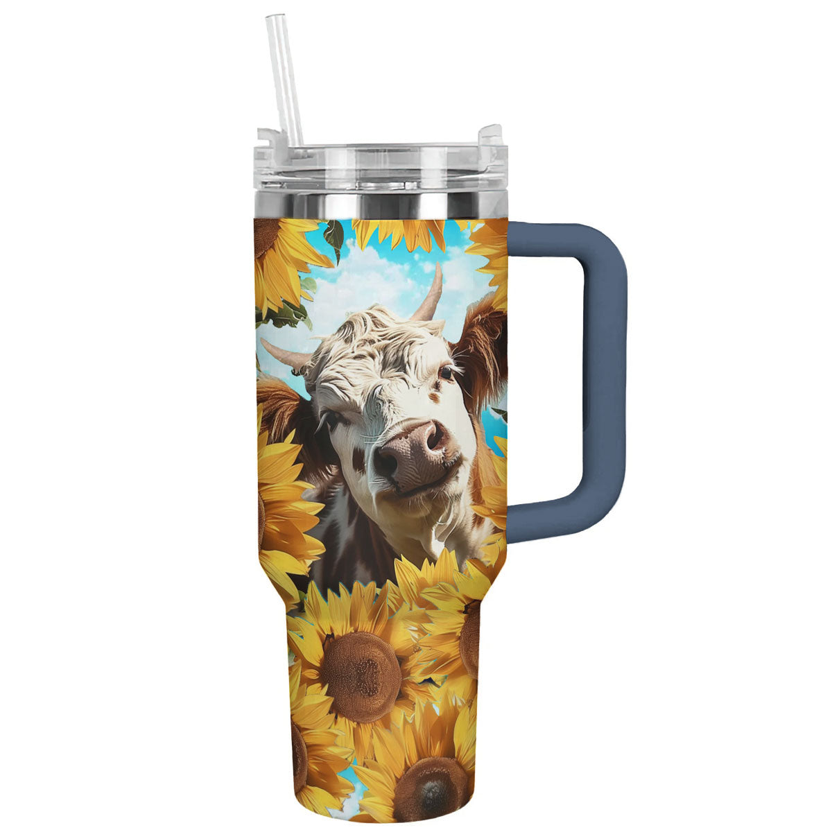 Cow 40 Oz Shineful™ Tumbler Curious Lk8 Navy 40Oz