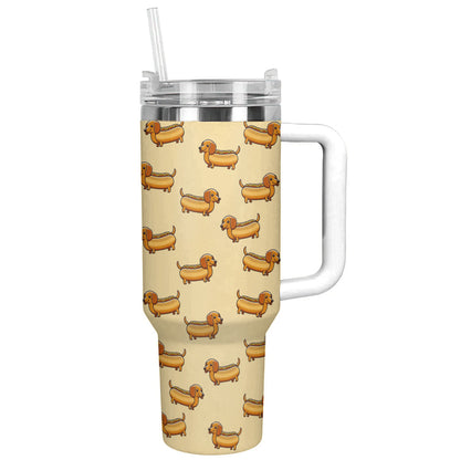 Dog 40 Oz Shineful™ Tumbler Sausage Dachshunds Lk8 White 40Oz