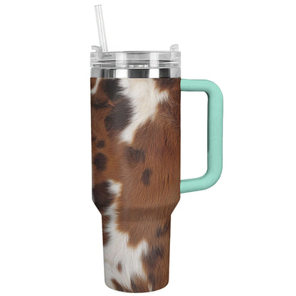 Cow 40 Oz Shineful™ Tumbler Cowhide Lk8 Turquoise Blue 40Oz