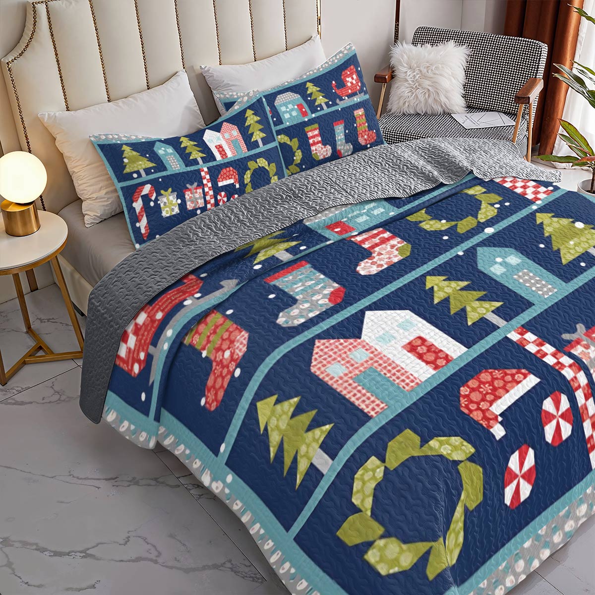 Shineful All Season Quilt 3-Piece Set Christmas Dreams