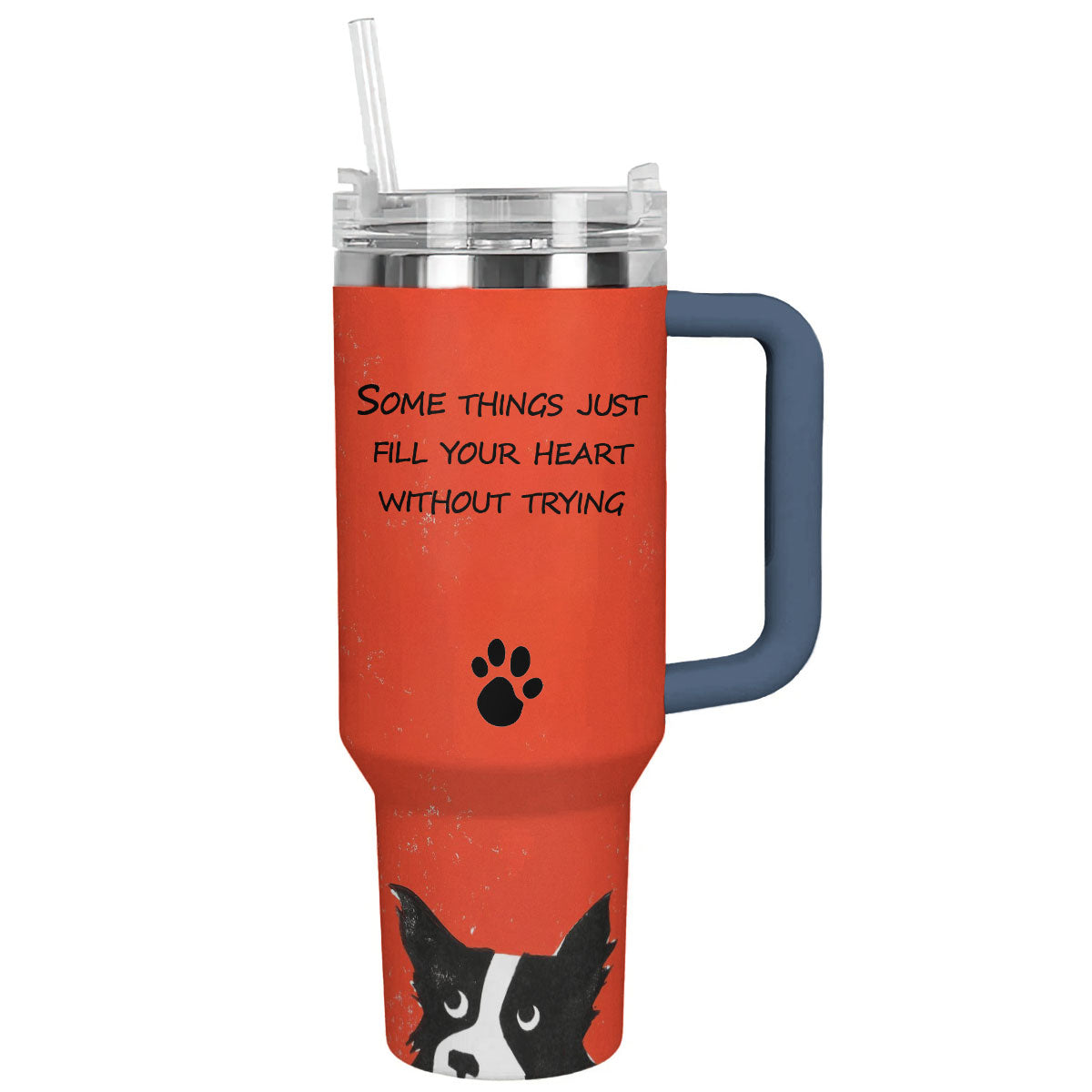Dog 40 Oz Shineful™ Tumbler Fill Your Heart Lk8 Navy 40Oz