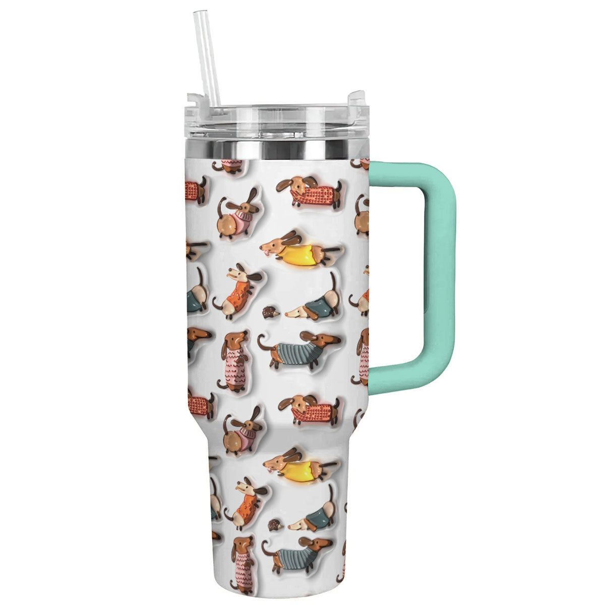 Dog 40 Oz Shineful™ Tumbler Naughty Dachshunds Lk8 Turquoise Blue 40Oz