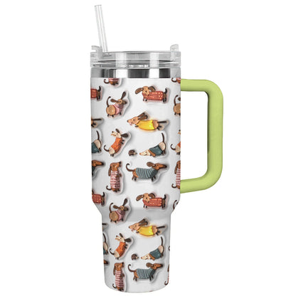 Dog 40 Oz Shineful™ Tumbler Naughty Dachshunds Lk8 Green 40Oz