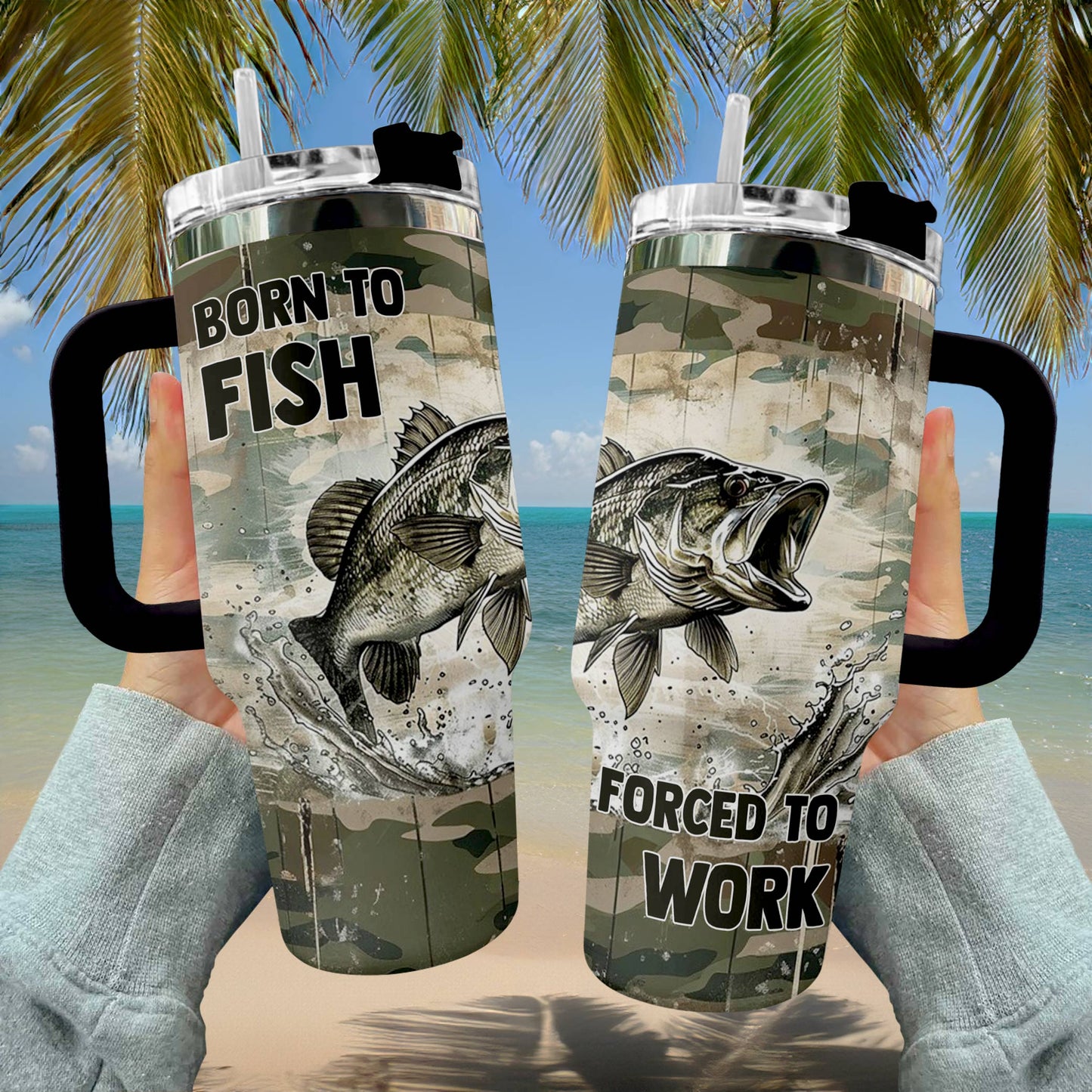 Shineful Tumbler Born to Fish