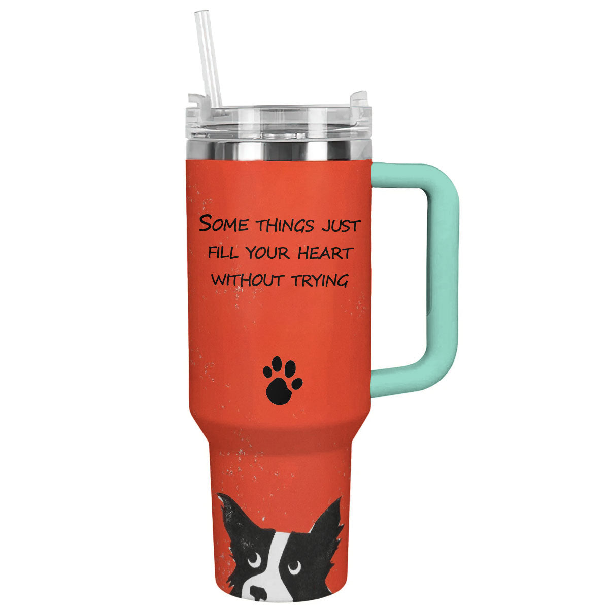 Dog 40 Oz Shineful™ Tumbler Fill Your Heart Lk8 Turquoise Blue 40Oz