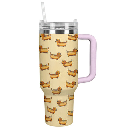 Dog 40 Oz Shineful™ Tumbler Sausage Dachshunds Lk8 Light Pink 40Oz