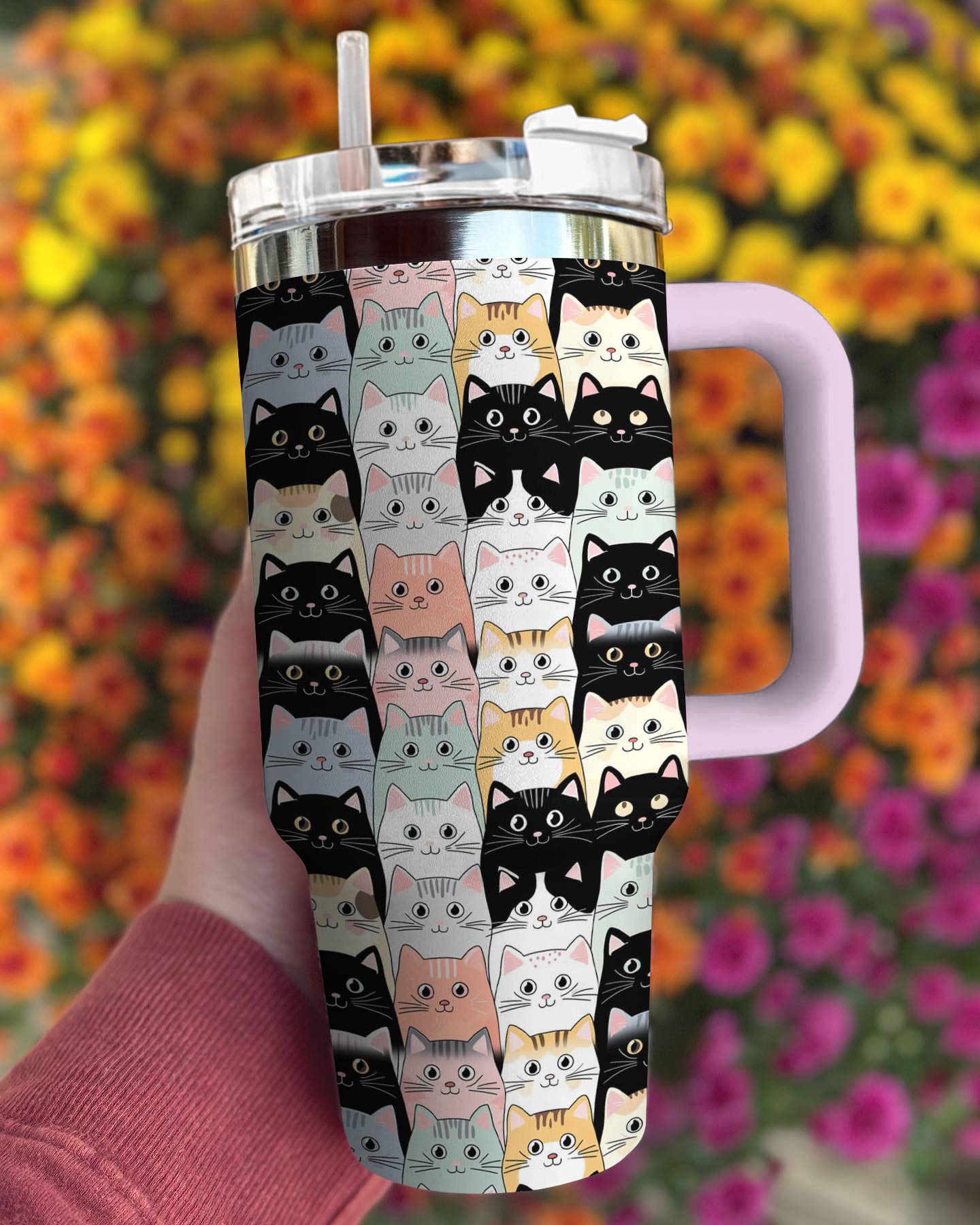 Cat 40 Oz Shineful™ Tumbler Cute Cats Lk8 40Oz