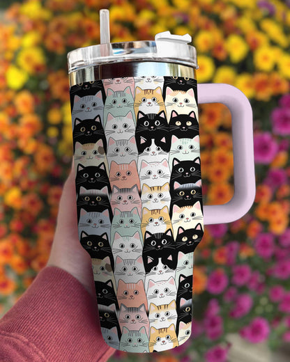 Cat 40 Oz Shineful™ Tumbler Cute Cats Lk8 40Oz
