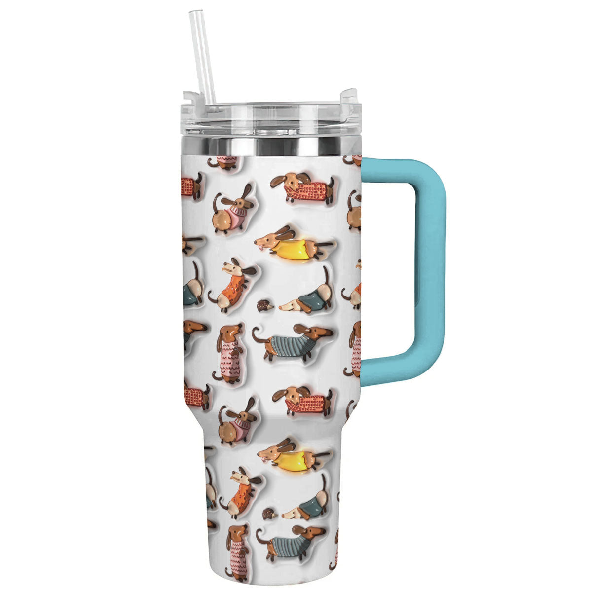 Dog 40 Oz Shineful™ Tumbler Naughty Dachshunds Lk8 Sky Blue 40Oz