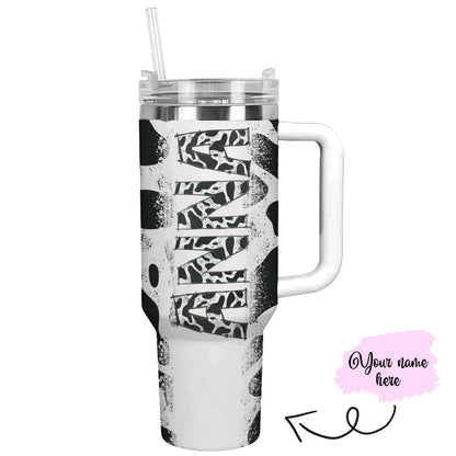 Cow 40 Oz Personalized Shineful™ Tumbler Dairy Cowhide Lk8 White 40Oz