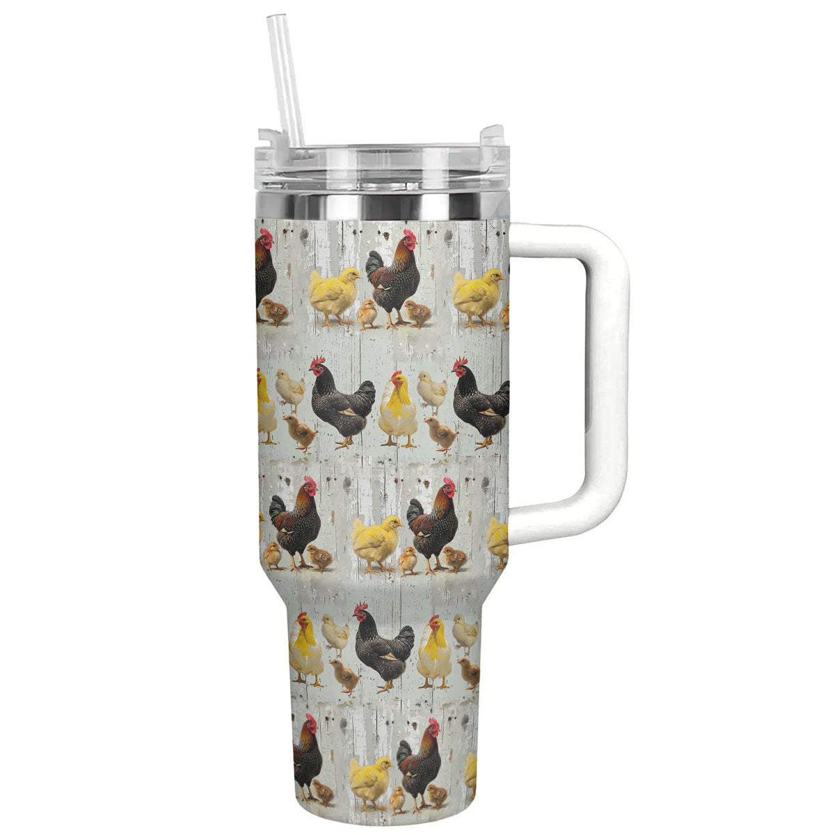 Chicken 40 Oz Shineful™ Tumbler Chickens In Farm Lk8 White 40Oz