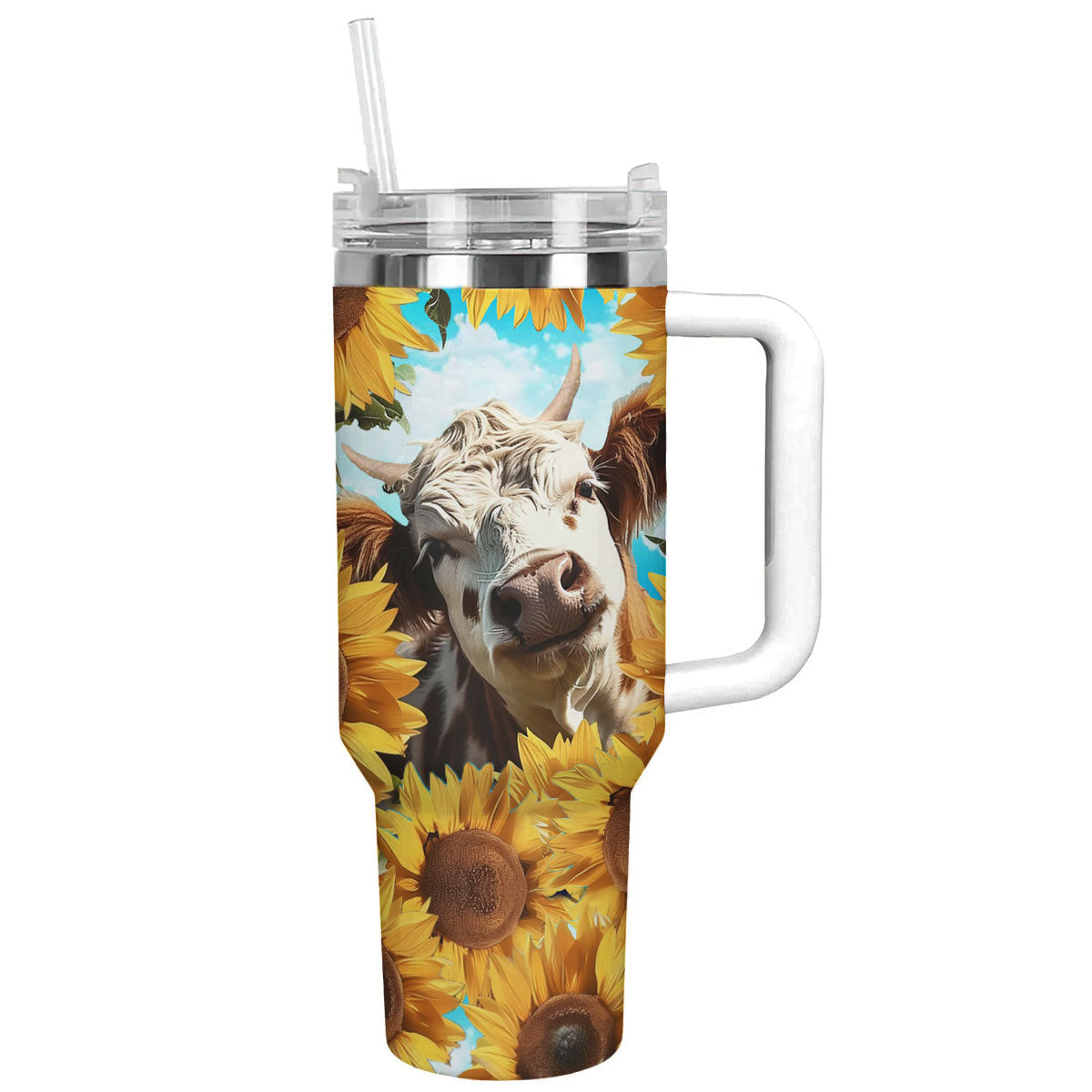 Cow 40 Oz Shineful™ Tumbler Curious Lk8 White 40Oz