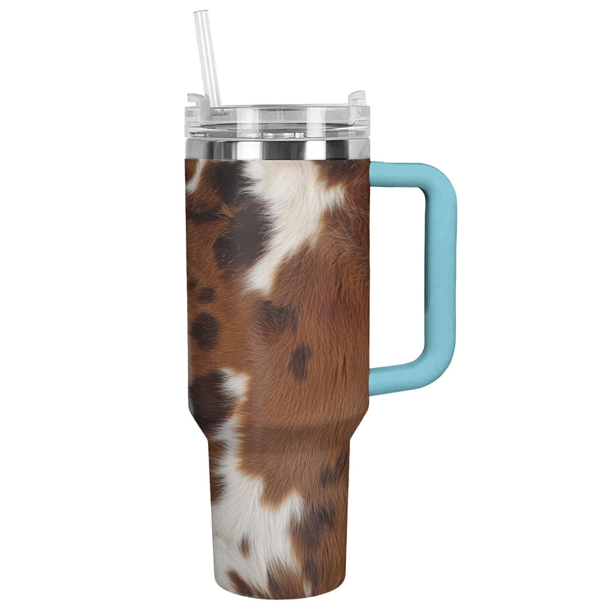 Cow 40 Oz Shineful™ Tumbler Cowhide Lk8 Sky Blue 40Oz