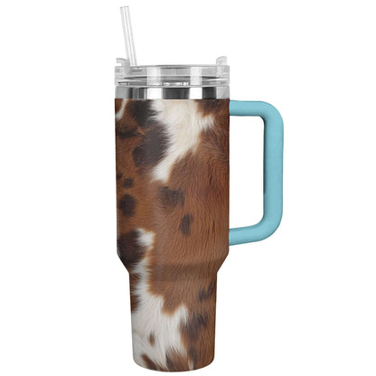 Cow 40 Oz Shineful™ Tumbler Cowhide Lk8 Sky Blue 40Oz