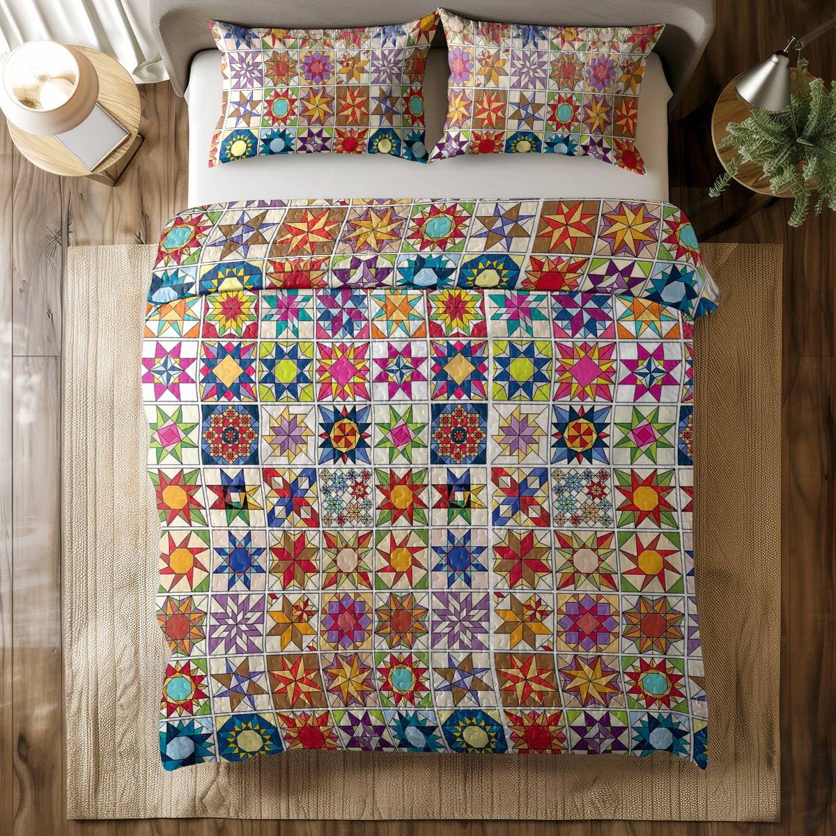 Shineful All Season Quilt 3-Piece Set Quilt Blocks