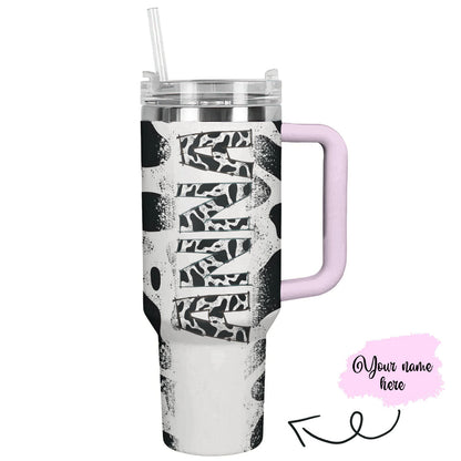 Cow 40 Oz Personalized Shineful™ Tumbler Dairy Cowhide Lk8 Pink 40Oz
