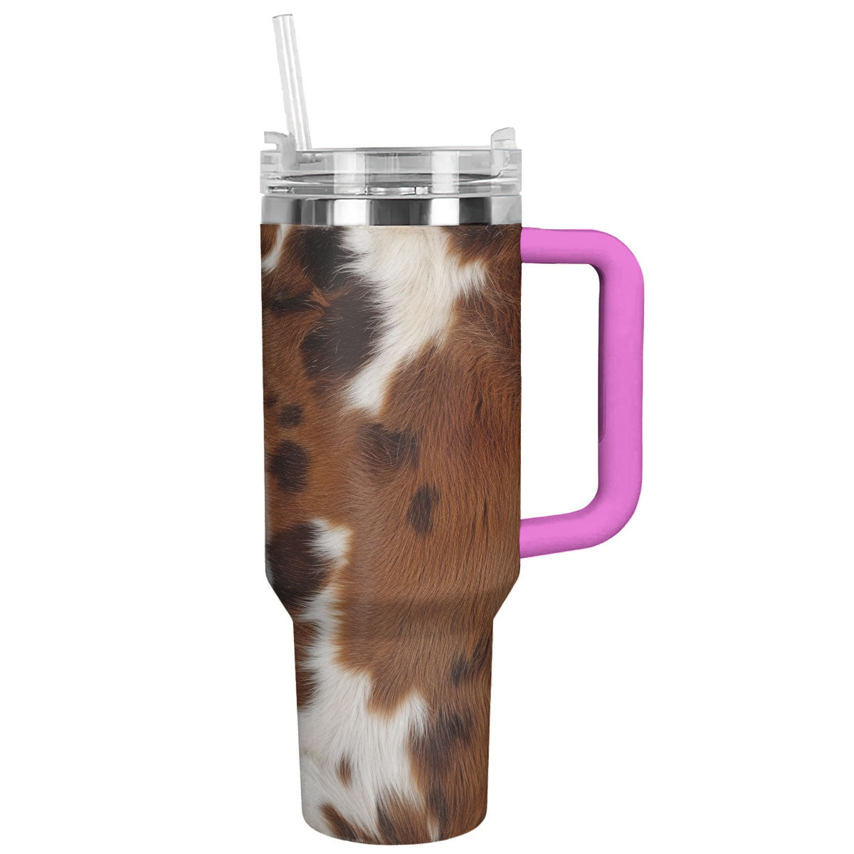 Cow 40 Oz Shineful™ Tumbler Cowhide Lk8 Hot Pink 40Oz