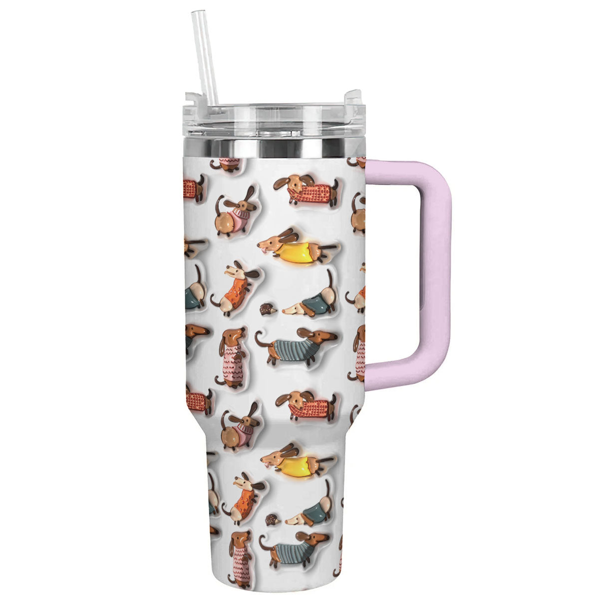 Dog 40 Oz Shineful™ Tumbler Naughty Dachshunds Lk8 Pink 40Oz