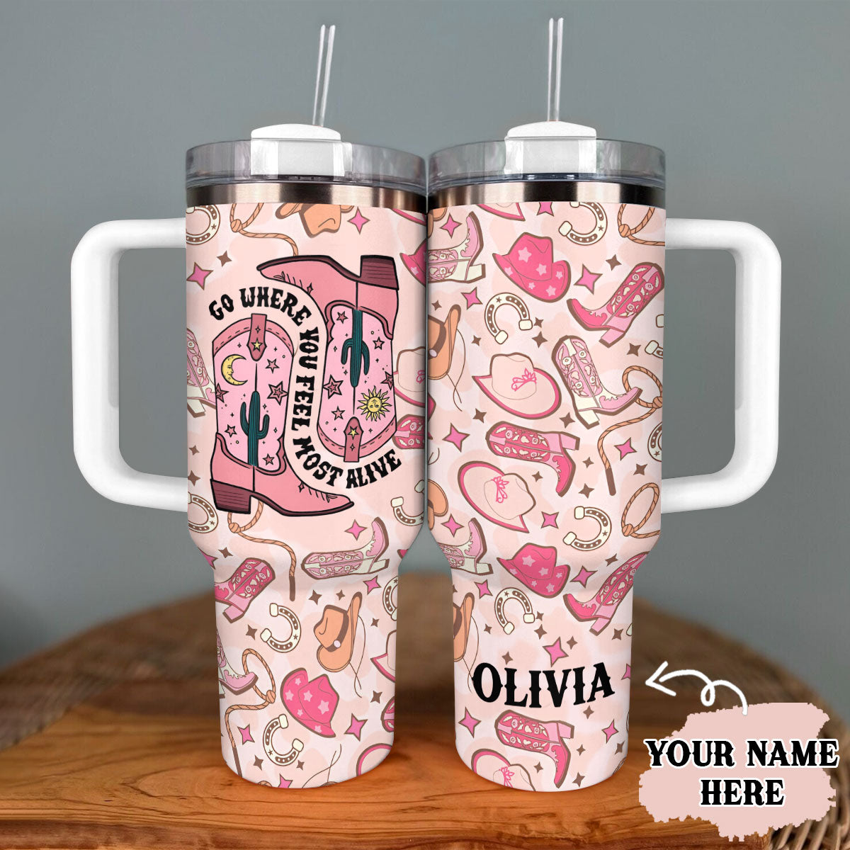 Shineful Tumbler Personalized Cowgirl