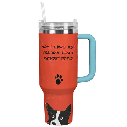 Dog 40 Oz Shineful™ Tumbler Fill Your Heart Lk8 Sky Blue 40Oz