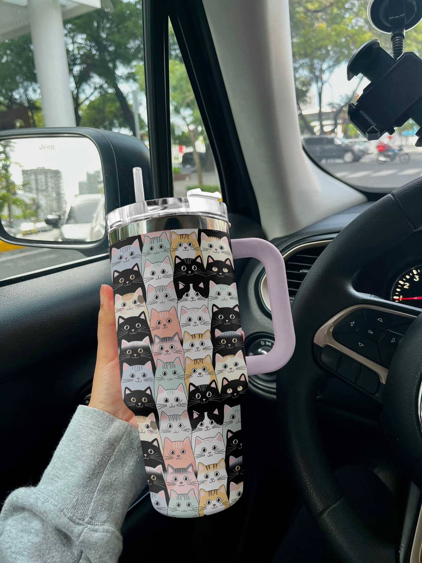 Cat 40 Oz Shineful™ Tumbler Cute Cats Lk8 Light Pink 40Oz