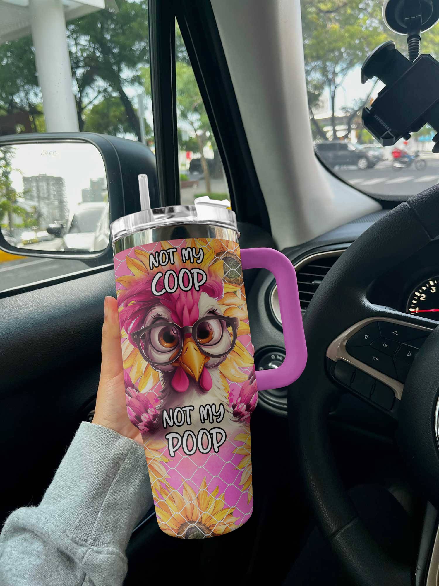 Chicken 40 Oz Shineful™ Tumbler Not Mine Lk8 Hot Pink 40Oz