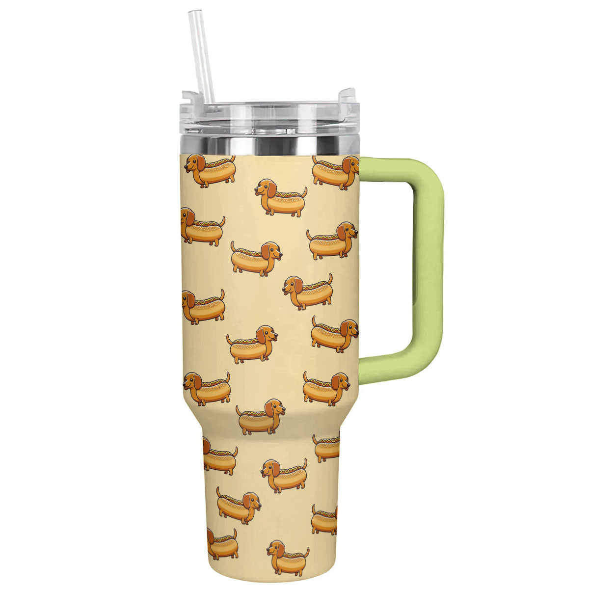 Dog 40 Oz Shineful™ Tumbler Sausage Dachshunds Lk8 Green 40Oz