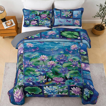 Shineful All Season Quilt 3-Piece Set Lilypad Serenity