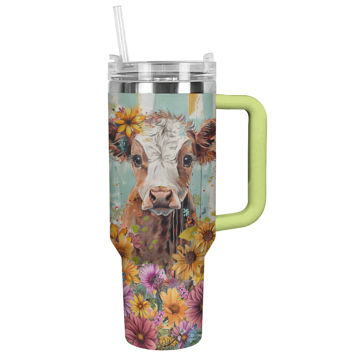 Shineful Tumbler Cow Floral Cow Ver2