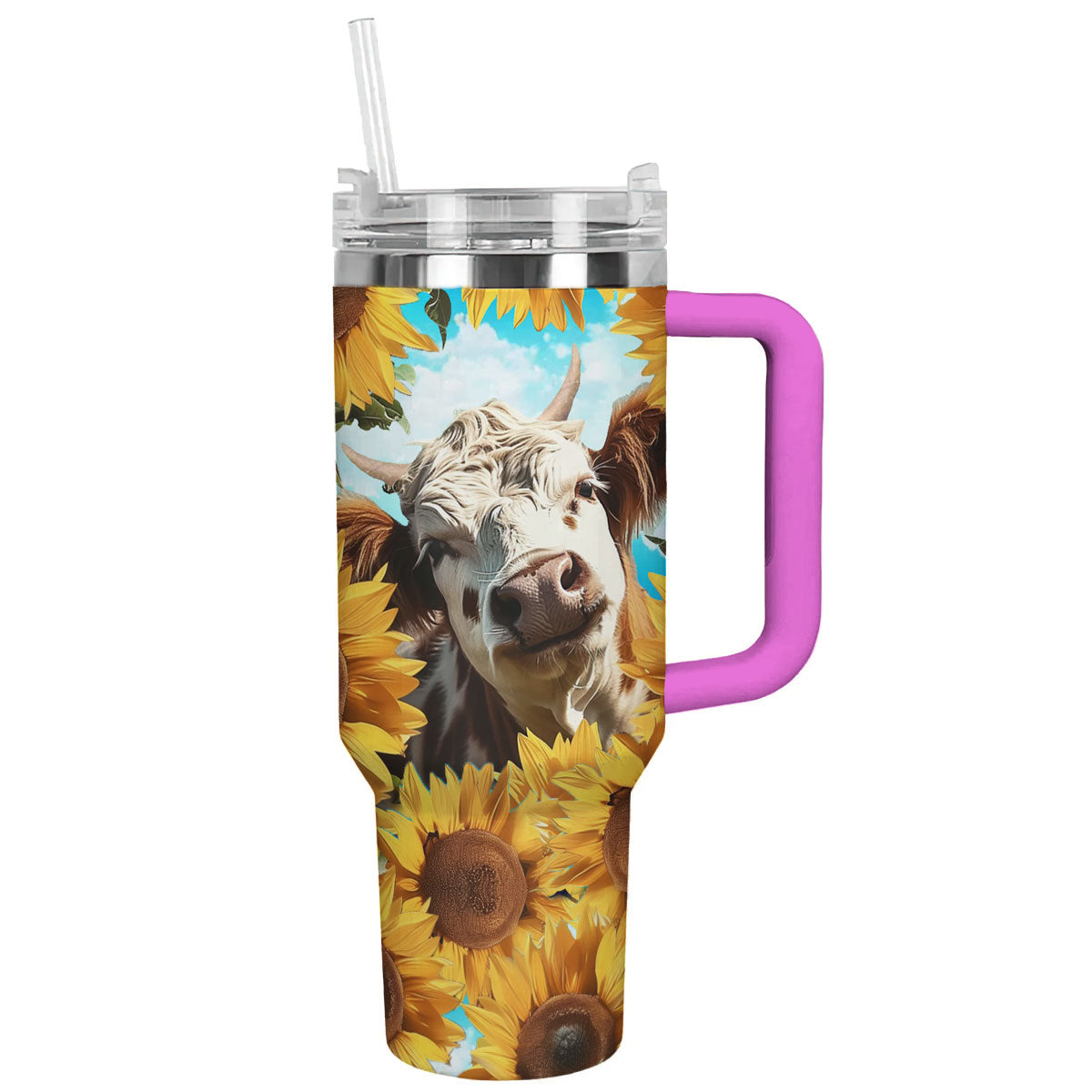 Cow 40 Oz Shineful™ Tumbler Curious Lk8 Hot Pink 40Oz