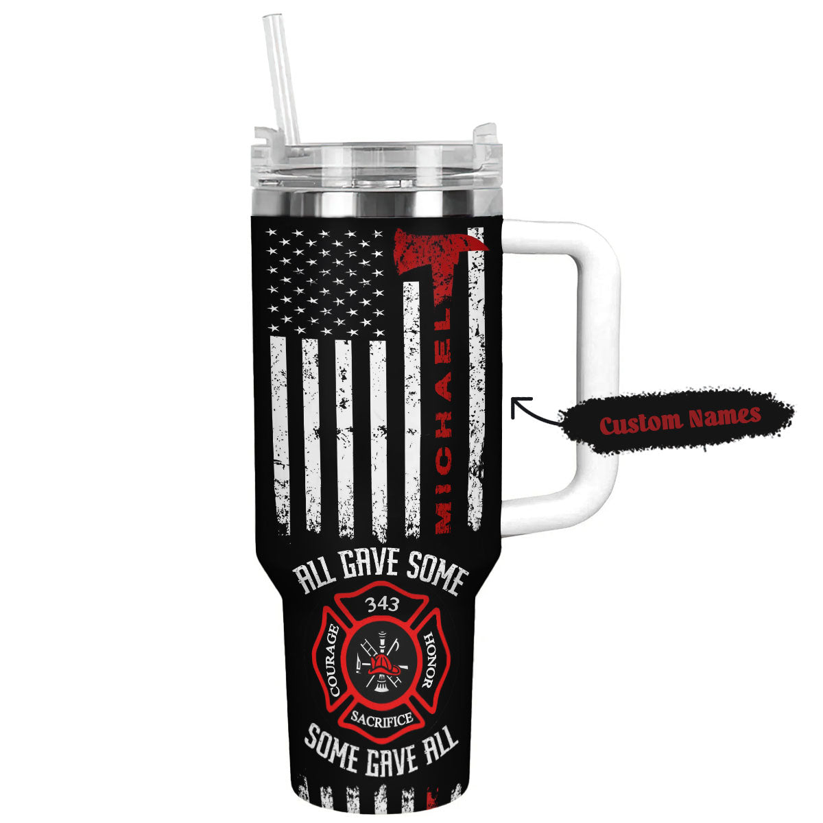 Shineful Tumbler Pesonalized Firefighter's Pride Cup