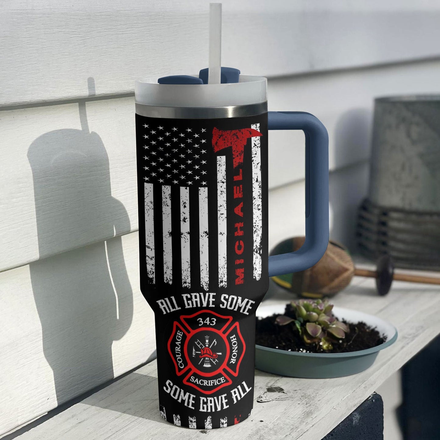 Shineful Tumbler Pesonalized Firefighter's Pride Cup
