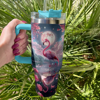 Shineful Tumbler Flamingo Moonlit Tropical