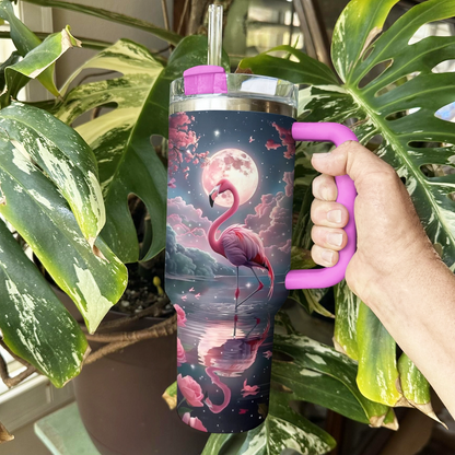 Shineful Tumbler Flamingo Moonlit Tropical