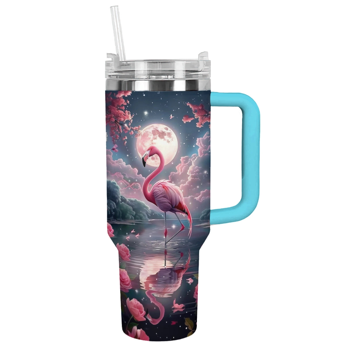 Shineful Tumbler Flamingo Moonlit Tropical