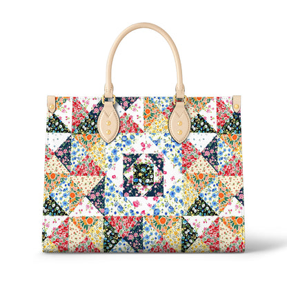 Shineful Leather Bag Floral Patchwork Elegance