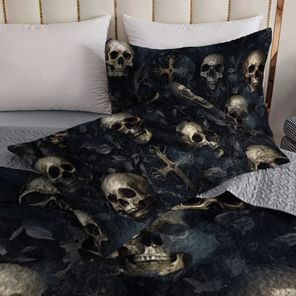 Shineful All Season Quilt 3-Piece Set - Shadowed Skull Haven