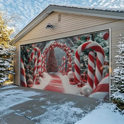 Shineful Garage Door Banner Decoration Christmas Candy Cane Archway